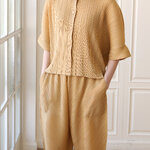 2MUAY รุ่น GJO3697 เสื้อผู้หญิง เสื้อพลีทคุณภาพ 12 สี FREE SIZE EVERYDAY COLLAR BUTTON FRONT PLEATED TOP