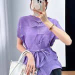 อกถึง 42 นิ้ว 2MUAY รุ่น GM6651 เสื้ออัดพลีท SHORT SLEEVE ZIG ZAG PLEATED TOP 15 สี FREE SIZE