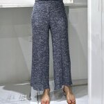 2MUAY รุ่น GJO10247 กางเกงอัดพลีท STRAIGHT LEG METALLIC KNIT PLEATED PANTS 9 สี FREE SIZE