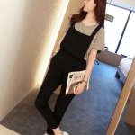 ชุดเอี๊ยมขายาว มีกระเป๋า2ข้าง สีดำ ตามแบบ ไซส์ L