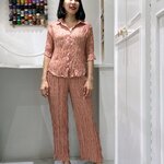 2MUAY รุ่น GJO10366 / GJO10365 เซ็ตอัดพลีท SHIRT COLLAR CRINKLE PLEATED SET 4 สี FREE SIZE