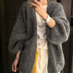 2MUAY SELECT | รุ่น GZ25151 FLUFFY BLEND KNIT BOMBER CARDIGAN 4 สี