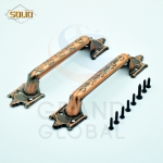 SOLID ชุดด้ามจับประตู ลายวินเทจ สีทองแดง แพ๊คคู่