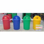 ถังขยะ พลาสติก ทรงกลม พร้อมฝาแกว่ง 60 ลิตร