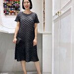 2MUAY รุ่น CX6321 เดรสอัดพลีท ASYMMETRIC PRINTED PLEATED DRESS 3 สี FREE SIZE