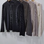 2MUAY รุ่น GJO8093 เสื้ออัดพลีท THICK BUTTON FRONT PLEATED TOP 4 สี FREE SIZE