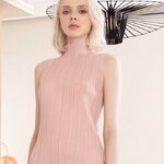 2MUAY BASIC รุ่น GJO7658 BASIC HIGH NECK PLEATED TOP เสื้ออัดพลีทงานคุณภาพ 22สี FREE SIZE