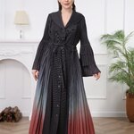 2MUAY รุ่น GA6760 เดรสอัดพลีท ELEGANT BUTTON FRONT GRADIENT PLEATED DRESS 7 สี FREE SIZE