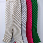 ปรับราคาลง20%!! ยาว 35.5นิ้ว 2MUAY รุ่น CX01619 กางเกงอัดพลีทคุณภาพ CIRCLE PLEATED PANTS 4 สี FREE SIZE