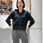 2MUAY รุ่น GJO11481 เสื้อคลุมอัดพลีท HOODED ZIP FRONT PLEATED CARDIGAN 4 สี FREE SIZE