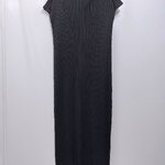 2MUAY GJO7876 เดรสพลีทคุณภาพ HIGH NECK CAP SLEEVE PLEAT DRESS 10 สี FREE SIZE