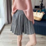 2MUAY รุ่น GJO1491 กางเกงอัดพลีท SHORT FLARE PLEATED PANTS 10 สี FREE SIZE
