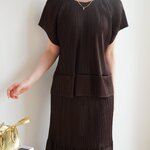 ปรับราคาลง20%!! 2MUAY รุ่น GJO1123 เสื้อพลีทคุณภาพ ROUND NECK SHORT SLEEVE PLEATED TOP 10 สี FREE SIZE