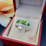 แหวนนามสกุลเงิน ล้อมเพชรสวิส cz