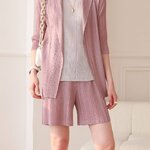 2MUAY รุ่น GJO7717/GJO7718 ชุดอัดพลีท เซ็ตพลีทคุณภาพ 9สี FREE SIZE CARDIGAN/BLAZER PLEATED SET