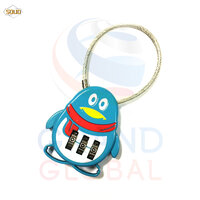 SOLID กุญแจ 3 รหัส ล็อค กระเป๋าเดินทาง แฟนซี รูปเพนกวิน สีฟ้า