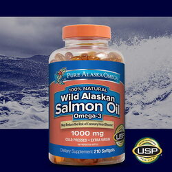 Pure Alaska Omega Wild Salmon Oil 1000 mg ขนาด 210 เม็ด