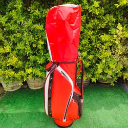 🔥 ถุงกอล์ฟ CUSTOM ของใหม่ 🔥 สีแดงเพลิง Ferrari สวยแบบจัดๆ วัสดุพรีเมี่ยมที่สุด คาดดำเป็นหนังแก้ว ถุง TOUR ใบใหญ่ใส่ของได้ครบหมด!! มือหนึ่ง ของแท้ BY NakaraLuxurious