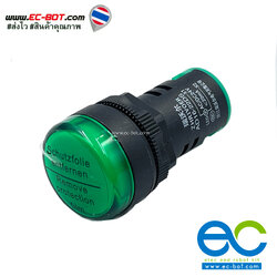 AC/DC 24V Pilot Lamp หลอดไฟสัญญาณสีเขียว LED ขนาด 22 มม Light Indicator Signal Lamp