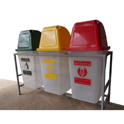 ที่วางถังขยะ 60 ลิตร 2 ช่อง ไม่มีป้ายแผงหลัง