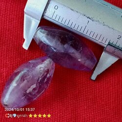 โปรไฟลุก🔥 ลูกปัดโบราณ ยุคทวารวดี รักบี้ ม่วง อเมทิส 1 คู่ (ขายแล้ว)