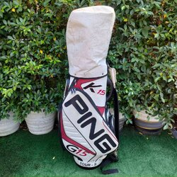 ถุงกอล์ฟ PING K15 G15 มือสอง ** มีตำหนิ มีรอยลอกที่ คอพเวอร์ มีรูปให้ชมท้ายสุดค่ะ ** นอกนั้นถุงสวยพร้อมใช้จ้า