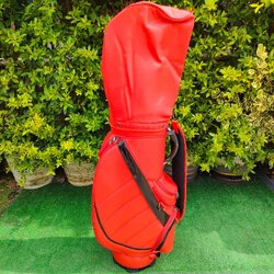 🔥 ถุงกอล์ฟ CUSTOM ของใหม่ 🔥 สีแดงเพลิง Ferrari สวยมาก วัสดุพรีเมี่ยมที่สุด คาดดำเป็นหนังแก้ว ถุง TOUR ใบใหญ่ใส่ของได้ครบหมด!! มือหนึ่ง ของแท้ BY NakaraLuxurious