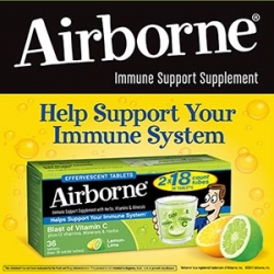 Airborne Effervescent Health Formula 36 tablets Lemon-Lime วิตามีนรวมชนิดเม็ดฟู่ ขนาด 36 เม็ด - รสมะนาว