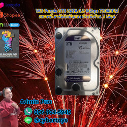 WD Purple 3TB SATA 3.5 6Gbps 7200RPM สภาพดี ฮาร์ดดิสมือสอง ประกันร้าน 1 เดือน