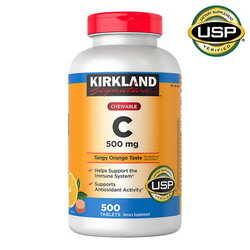 Kirkland Signature Chewable Vitamin C 500 mg. ชนิดเม็ดเคี้ยว 500 เม็ด