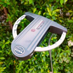 PUTTER ODYSSEY TRI-BALL SRT WHITE STEEL ความยาว 34 นิ้ว **กริพเสีย** หน้าสัมผัสที่เกาะไลน์มาก!! สามบอลเล็งง่ายขึ้นและชดเชยสูงมากกว่าทั่วไป!! ไม้กอล์ฟมือสอง ของแท้ BY NakaraLuxurious