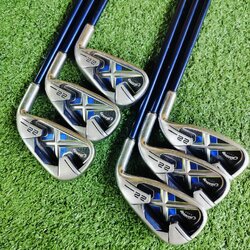 ชุดเหล็ก Callaway X-22 ก้าน X SERIES 65i FLEX SR เป็นรุ่นยอดนิยม จุดพีคของ Callaway พัฒนาต่อมาจากรุ่น X18 และ X20 ใบ CAVITY ลึกก้านเสียบทะลุ เป็นเอกลักษณ์สำคัญ ไม้กอล์ฟพรีเมี่ยมมือสอง ของแท้ By NakaraLuxurious