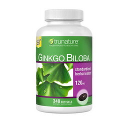 Trunature Ginkgo Biloba with Vinpocetine, ขนาด 340 Softgels ช่วยบำรุงสมอง และ ความจำ