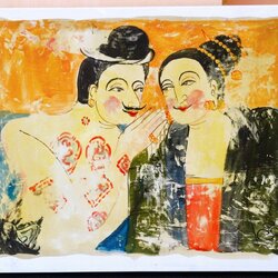 ภาพวาด ปู่ม่าน ย่าม่าน วัดภูมินทร์