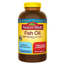 Nature Made Fish Oil 1200 mg Liquid Softgel ขวดใหญ่ ขนาด 300 เม็ด น้ำมันปลาสูตรเข้มข้น ดีต่อหัวใจ และ ร่างกาย