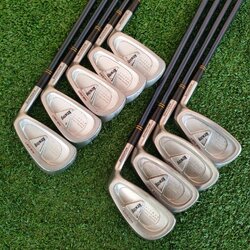 ชุดเหล็ก BRIDGESTONE NEWING NS-021 ก้าน FIBER CRAFT FLEX R สวเดิมทั้งหัวก้าน เหล็กชุดนี้ตีง่ายและระยะดีจนน่าตกใจ เด้งๆหนึบๆ ตกหยุด แบบตีสบายๆเลยครับ MADE IN JAPAN