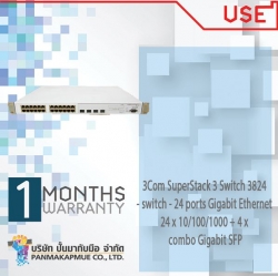 3Com SuperStack 3 Switch 3824 - switch - 24 ports Gigabit Ethernet 24 x 10/100/1000 + 4 x combo Gigabit SFP