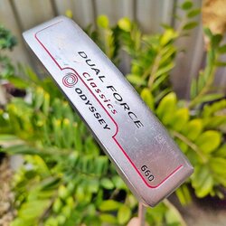PUTTER ODYSSEY DUAL FORCE CLASSICS 660 ความยาว 34 นิ้ว รุ่นหน้าดำ ทั้งนุ่มและเกาะไลน์มากๆ พัตต์เล็ง ทรง STUDIO เล็งง่าย ของดีน่าใช้มาก ไม้กอล์ฟมือสอง ของแท้ BY NakaraLuxurious