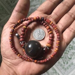 โปรไฟลุก🔥 ลูกปัดโบราณ ยุคทวารวดี สร้อยอิฐ กลางอะเกต+ส้ม รวมแหล่ง (ขายแล้ว) สำเนา