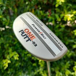 PUTTER POWER BILT ONE PUTT -03 ความยาว 34 นิ้ว ทองมอลเล็ต วัสดุดี ออกแบบให้พัตต์ง่าย หน้าอินเสิร์ท STEEL ทำให้เกาะไลน์มาก