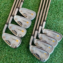 ชุดเหล็ก T-ZOOM X-BURN SERIES มีเหล็ก 4-9 เเละ PW SW ก้าน EXTREMLY07 FLEX R หมุดถ่วงสองจุดบล๊านซ์มากๆ วัสดุเป็นเหล็ก FORGED CAVITY ตีทั้งนุ่มและง่าย พรีเมี่ยมญี่ปุ่น!! ไม้กอล์ฟมือสอง ของแท้ BY NakaraLuxurious