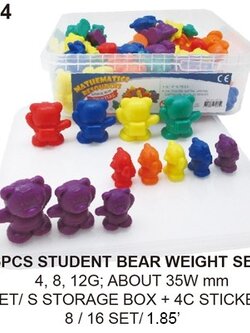ชุดชั่งน้ำหนักอนุบาลหมีน้อย 96 ชิ้น ,ชั่งน้ำหนักพี่หมี ,ของเล่นเด็ก , ของเล่นเสริมพัฒนาการ , สื่อการสอน ,จำแนกสี