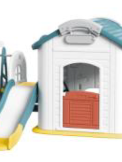 มินิโฮมสีขาวพร้อมชิงช้า ,สไลเดอร์,กระดานลื่นเด็ก,เครื่องเล่นสนามกลางแจ้ง-ในร่ม ของเล่นเด็ก พร้อมส่ง