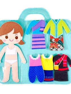 หนูน้อยฝึกแต่งตัว 4 ภาค (ขนาด 12นิ้ว) ของเล่นเสริมพัฒนาการ ,ของเล่นเสริมทักษะ,ของเล่นเด็ก, สื่อการสอนอนุบาล