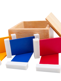 กล่องไม้สี 3 คู่ ของเล่นไม้, ของเล่นเสริมพัฒนาการ,มอนเตสเซอรี่,ของเล่นเด็กอนุบาล,มอนเตสซอรี่ ,montessori, สื่อการสอนประถม