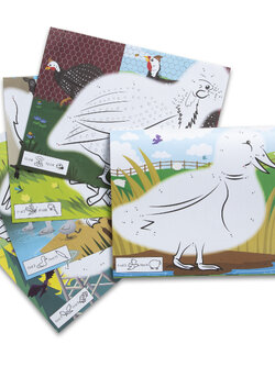 ABC Dot-to-Dot Coloring Pad - Farm ชุดสมุดระบายสีจัมโบ้ ต่อจุด ABC รุ่นฟาร์ม ส่งเสริมการระบายสีตามจินตนาการ พร้อมเรียนรู้เรื่องตัวอักษร