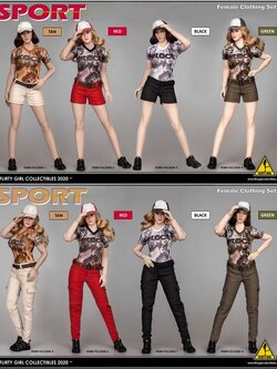 [สั่งจอง]FLIRTY GIRL COLLECTIBLES FGC2020 1-8 1/6 SPORT- Female clothing sets