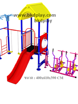 ชุดหอสไลด์80+วิ่งล้อถ่วงบัดดี้+ชิงช้า 2 ที่นั่ง