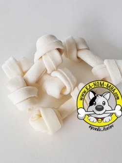 กระดูกผูกจิ๋ว สีขาว ขนาด 2.5 นิ้ว 500g