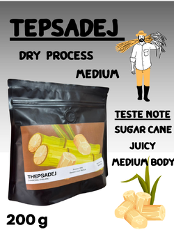 กาแฟเทพเสด็จ Dry Process คั่ว Medium Roast ขนาดบรรจุ 200 กรัม